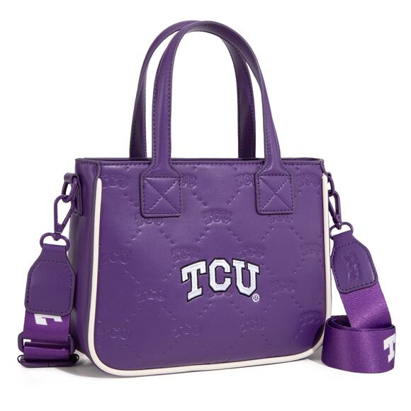 TCU Horned Frogs Purple Small Tote/Crossbody Bag & Coin Purse *NWT NCAA Official - Picture 2 of 6